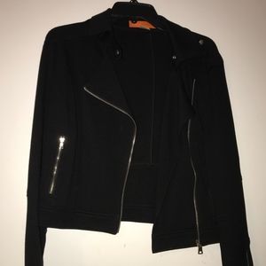 black biker jacket with zippers